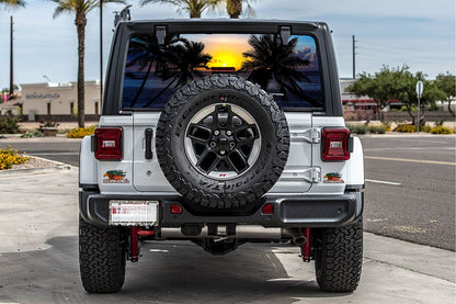 Beach sunrise Rear window see through graphic.