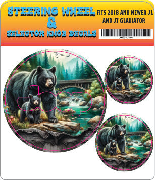 Steering wheel decal Bear