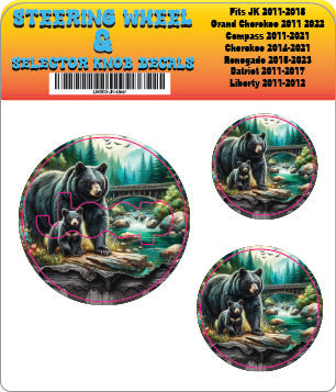 Steering wheel decal Bear