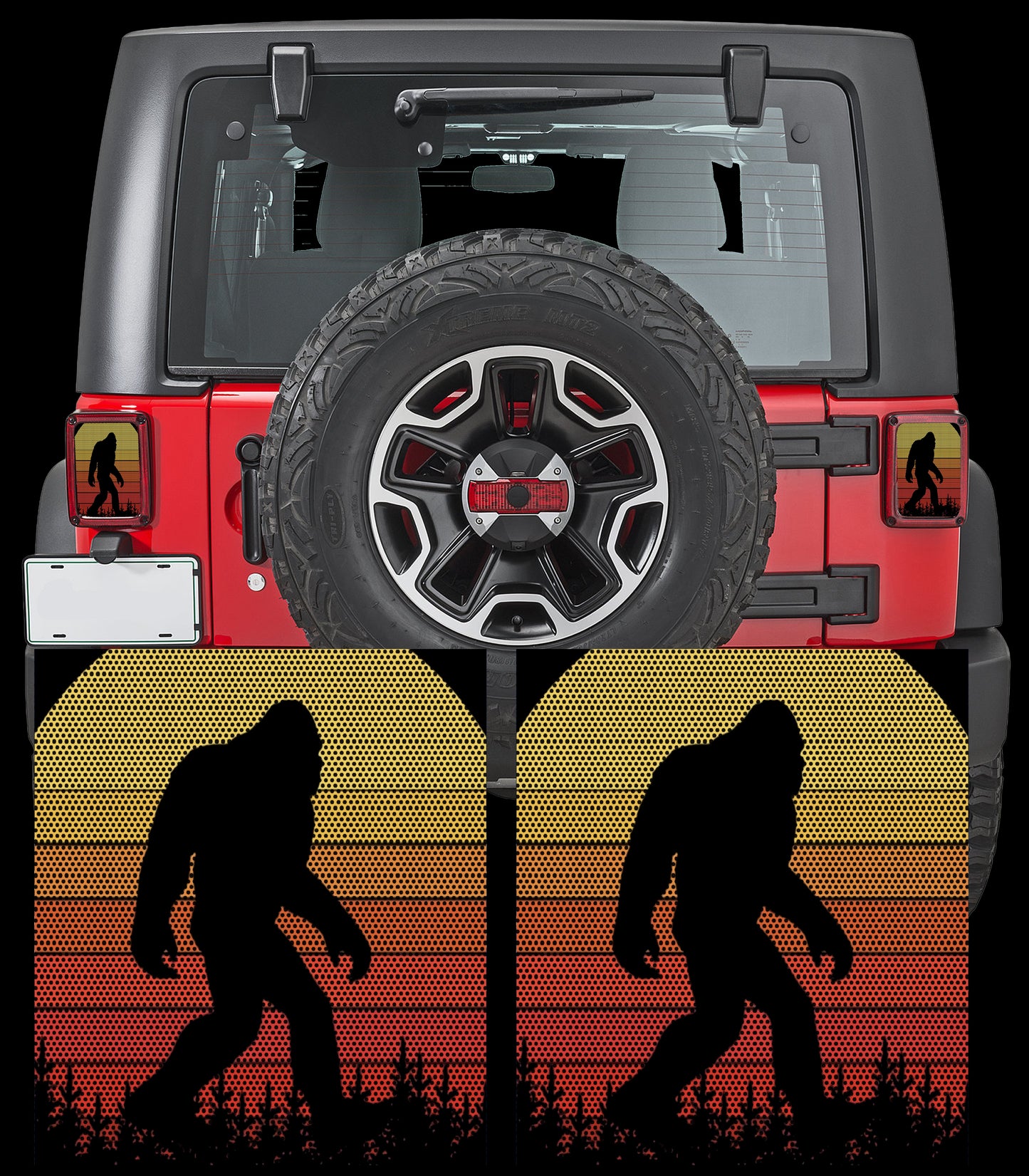 Retro Bigfoot Taillight cover decal