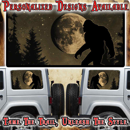 Bigfoot Rear quarter window see through graphic.