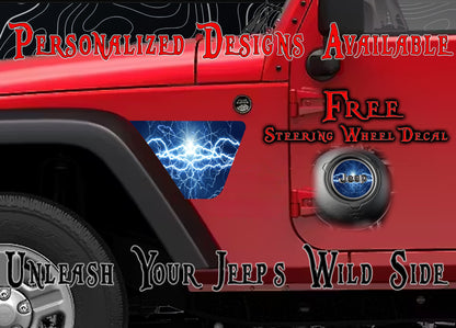 Blue lightingJK fender Decals fits 2007-2018