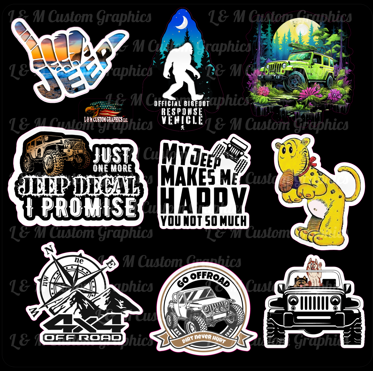 die cut decals pack