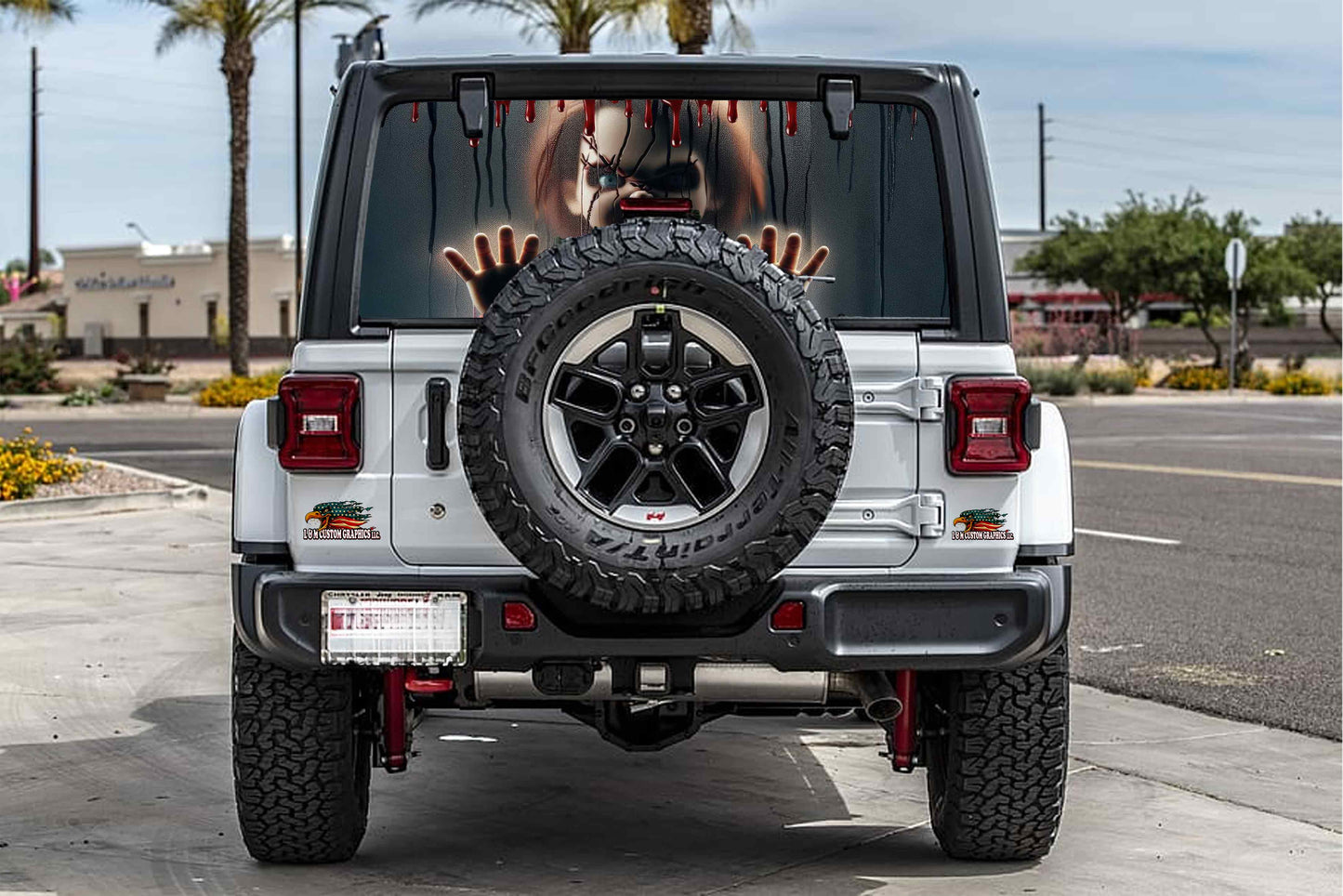 Let me out chucky rear window see through graphic.