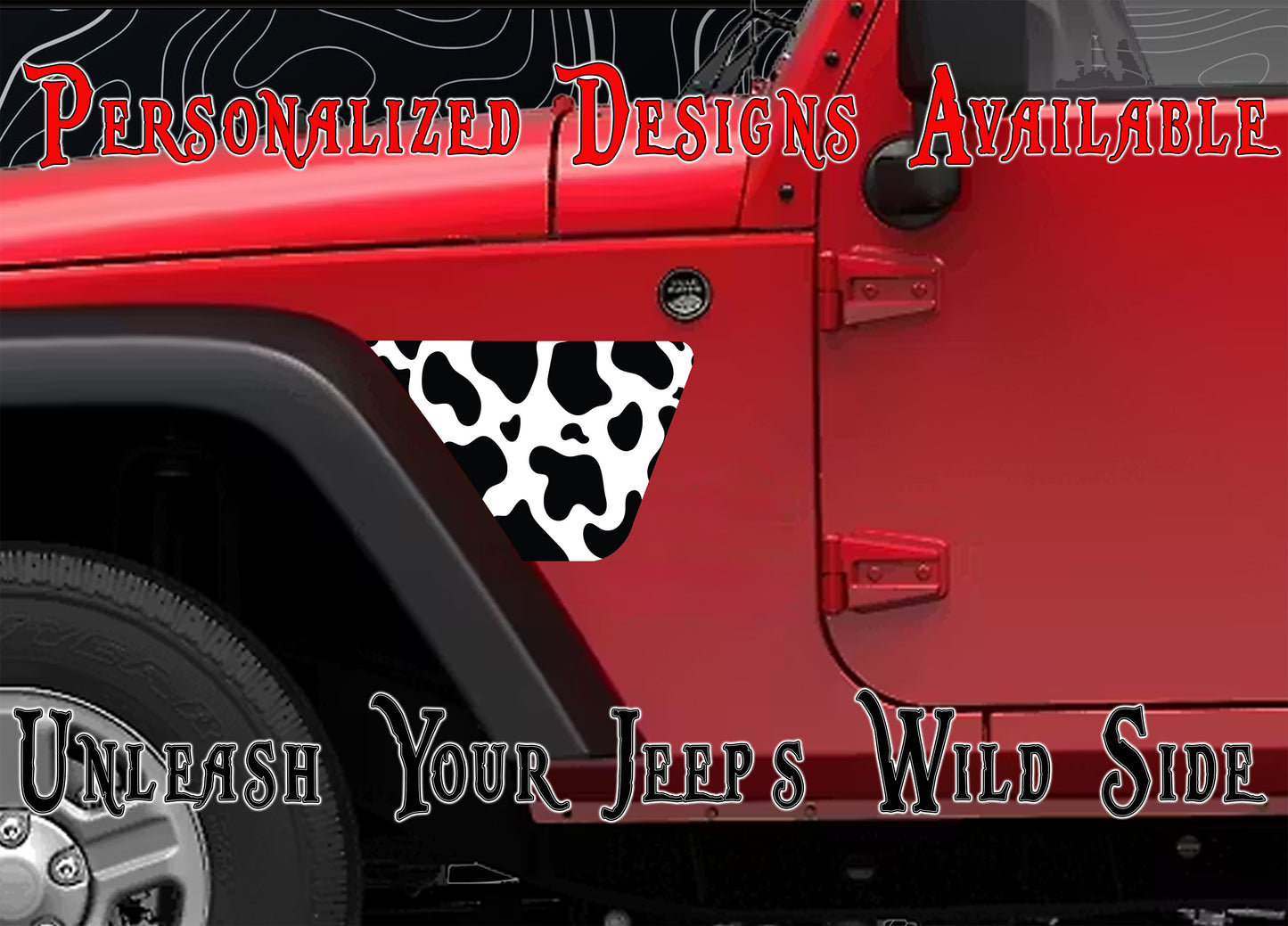 Cow print JK fender Decals fits 2007-2018