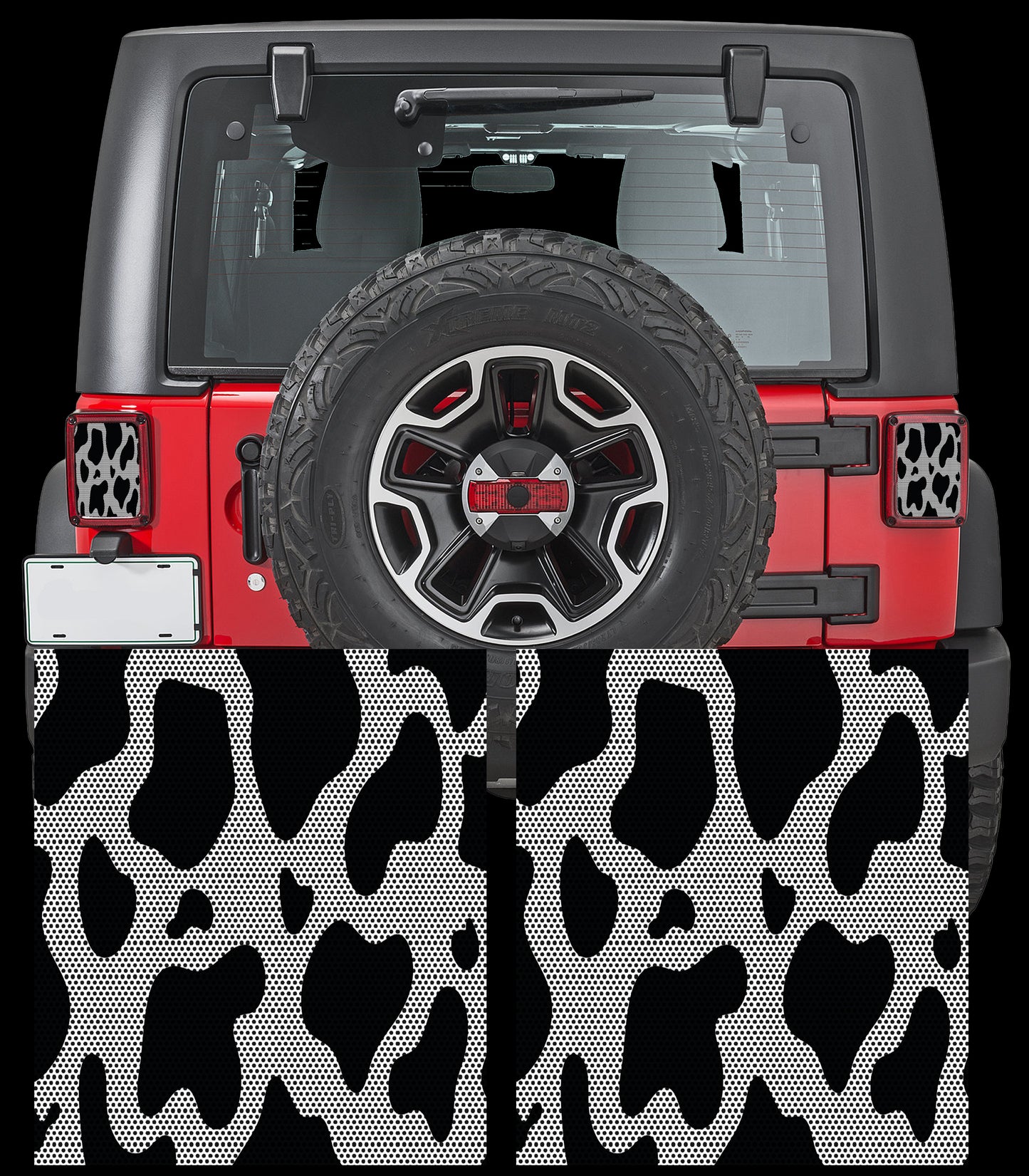 Cow print Taillight cover decal