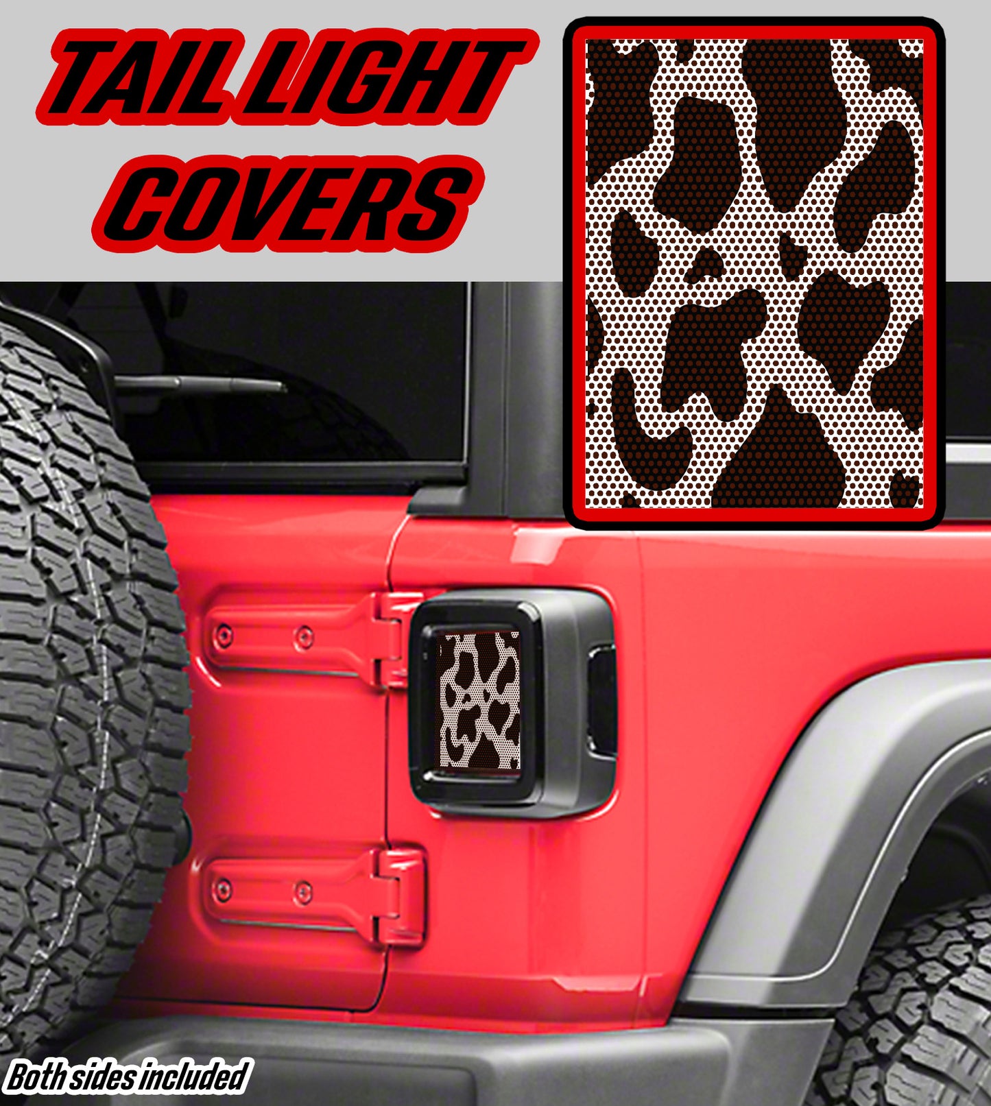 Cow print Taillight cover decal