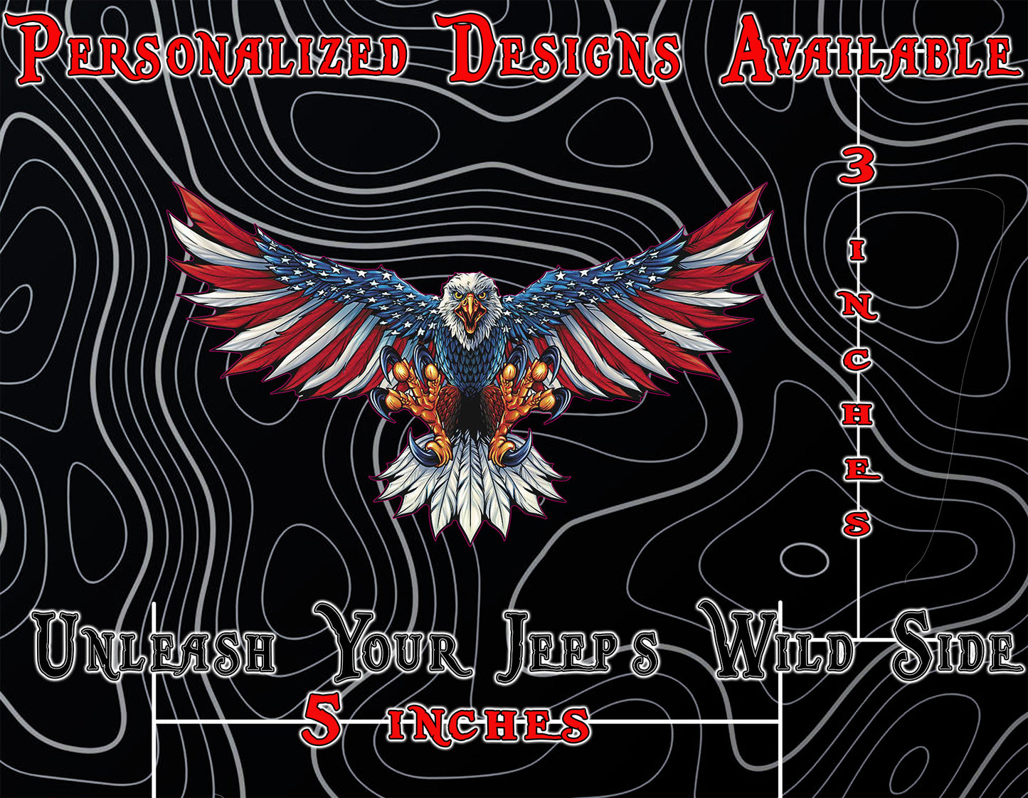 flying eagle flag window sticker