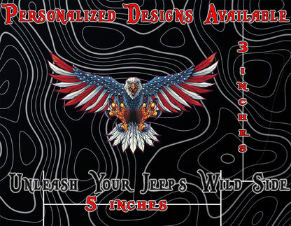 flying eagle flag window sticker