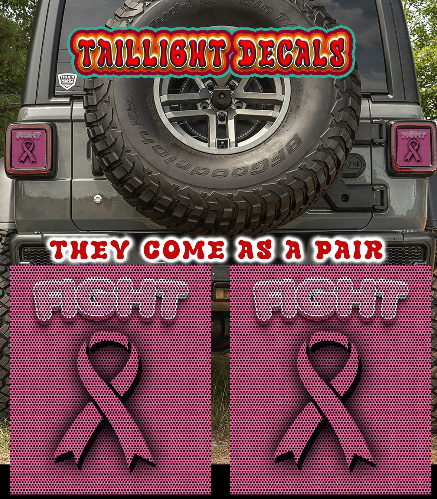 Fight Cancer Taillight cover decal