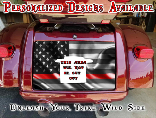 Fire flag Harley Davidson Tri Glide trunk decal