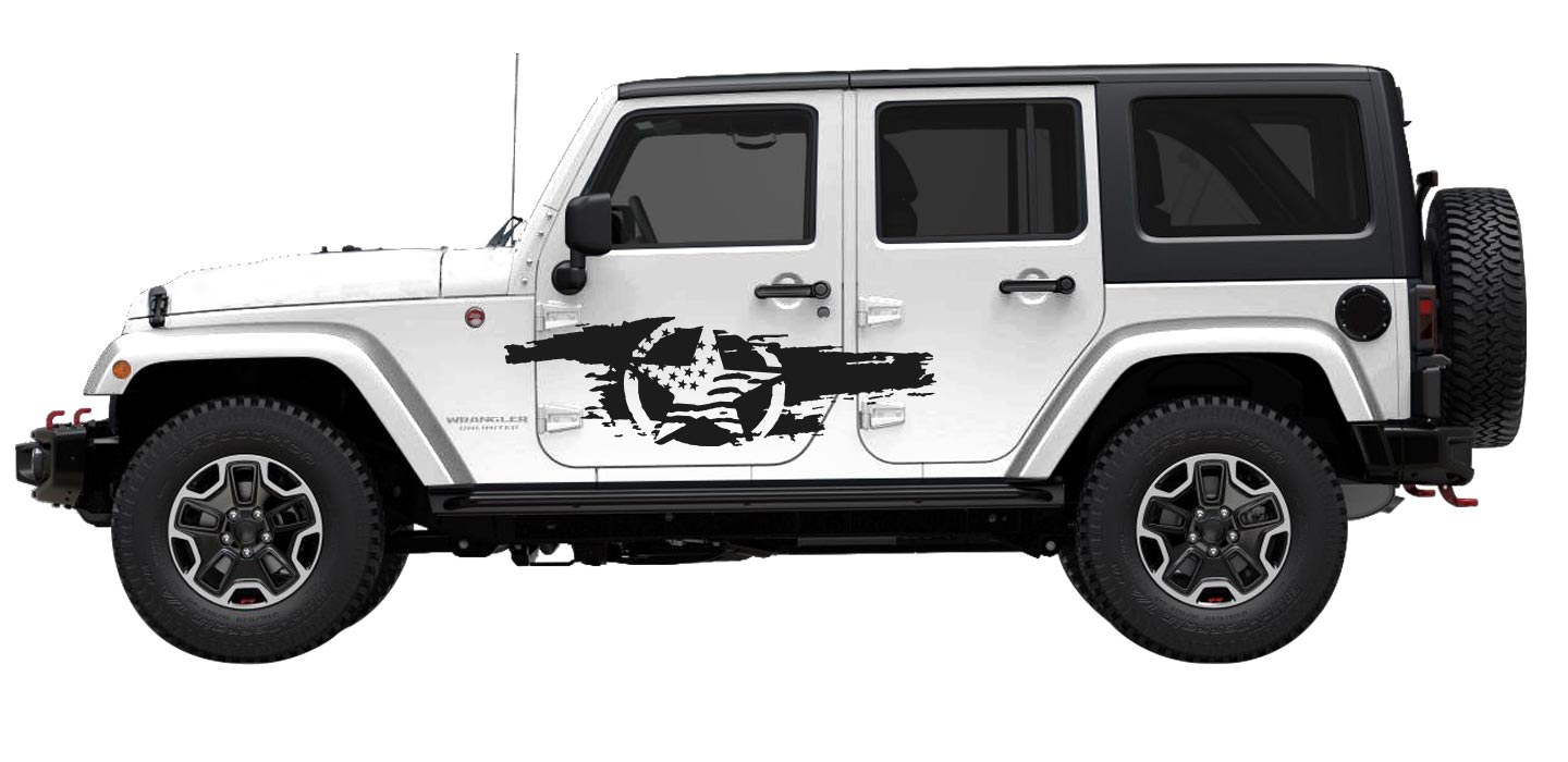 Jeep Door decals Star flag