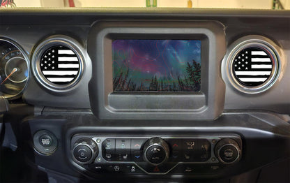 Inside vent decals Black and white flag