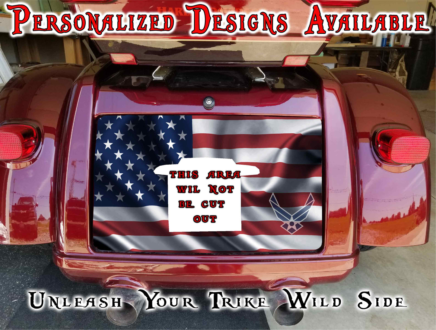 Airforce Harley Davidson Tri Glide trunk decal