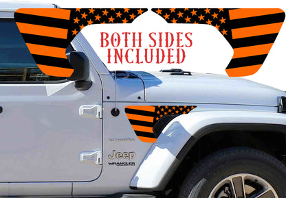 Black and orange Flag fender vent for the JL or JT 2018 or newer