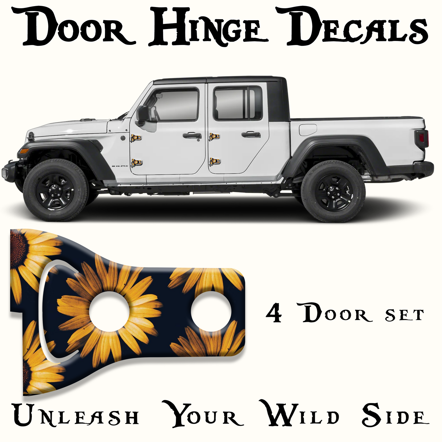 Sunflower print Door hinge decals 52