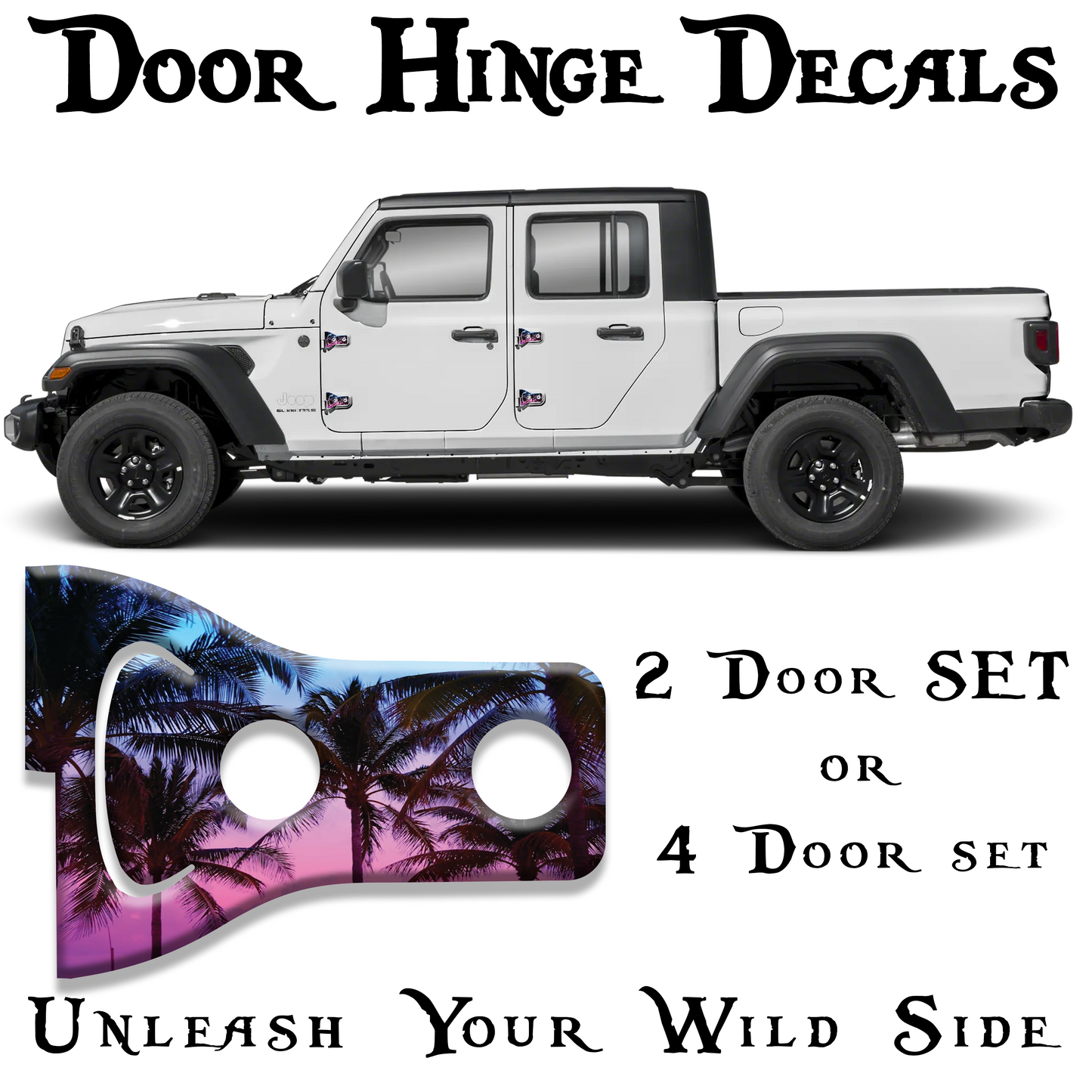 Island palm Door hinge decals 19