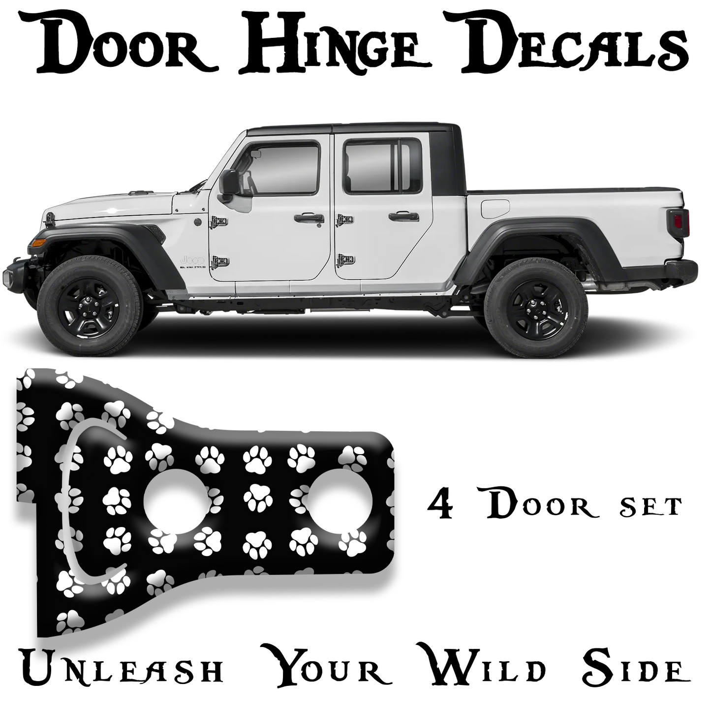 Dog prints Door hinge decals 4