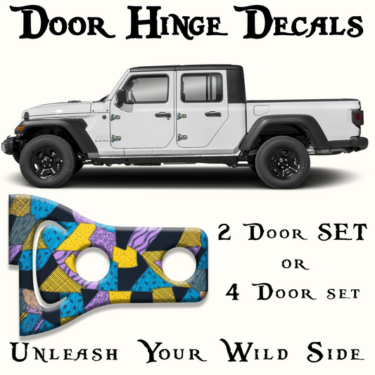 Sallys patchwork dress Door hinge decals 73