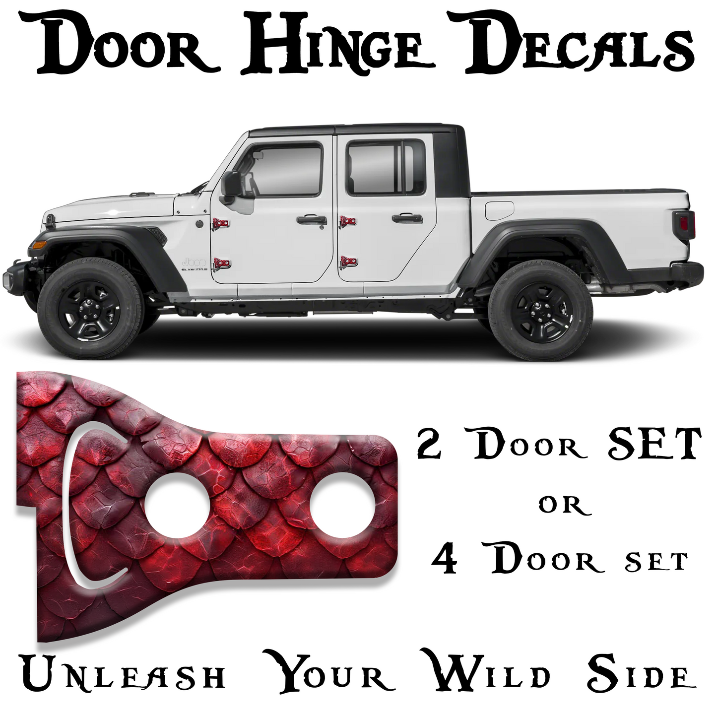 Red dragon scales Door hinge decals 77