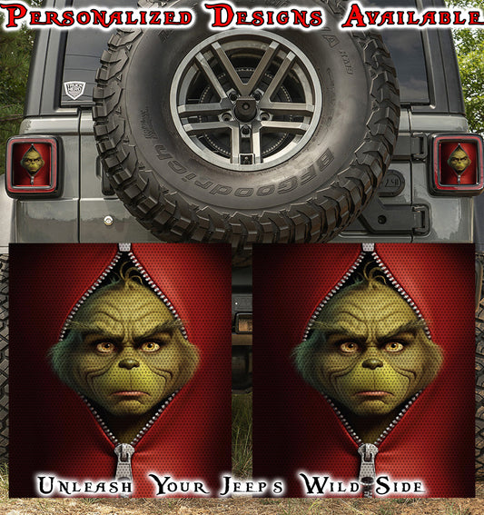 Pew I see people grinch Taillight cover decal