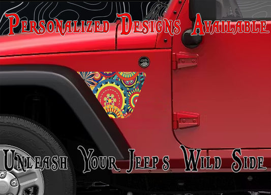 Hippy pattern JK fender Decals fits 2007-2018