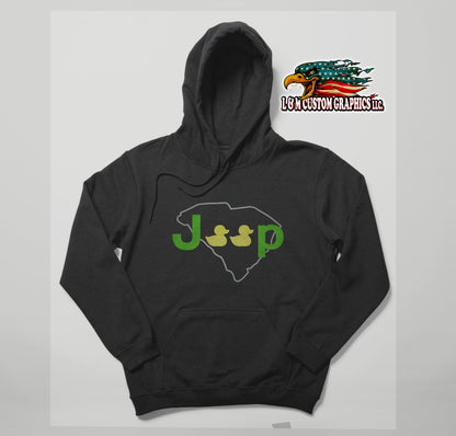 Duck Duck state Embroidered hoodie