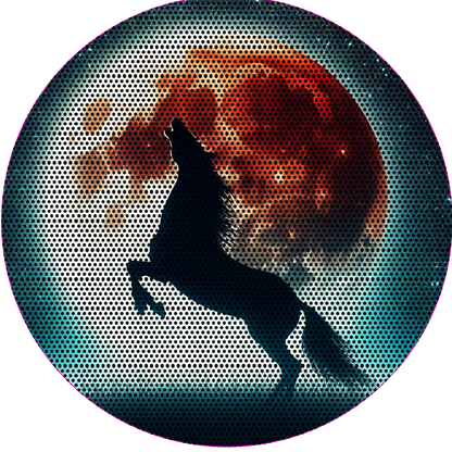 Horse and Moon headlight decal