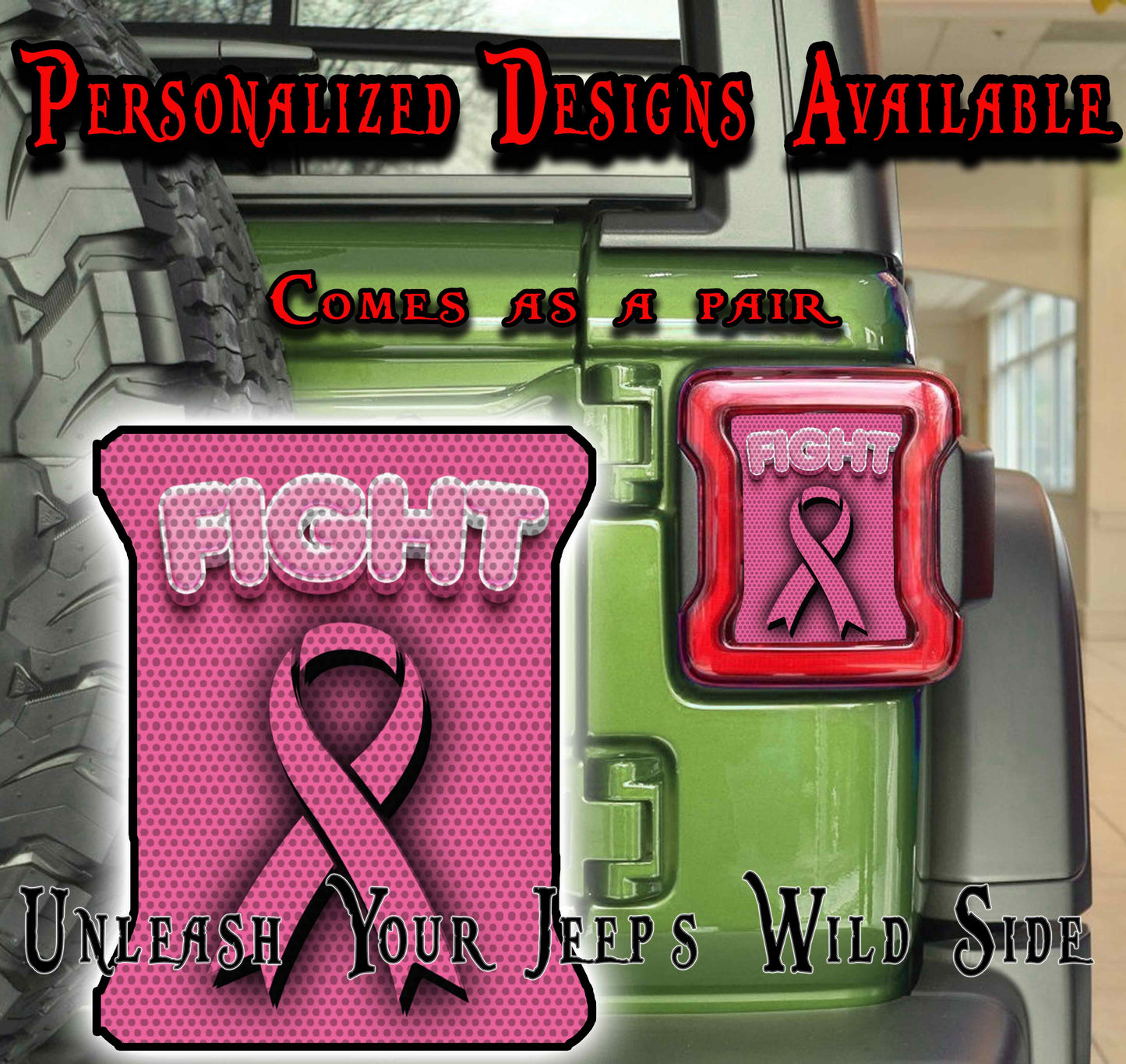 Fight Cancer Taillight cover decal