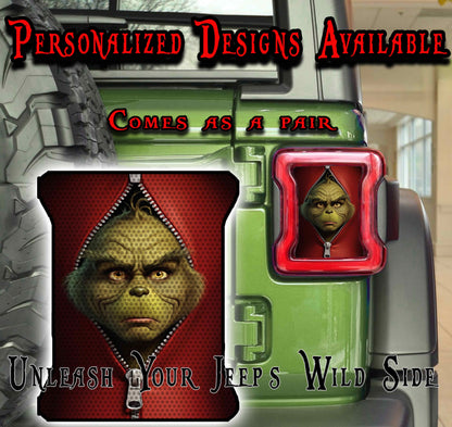 Pew I see people grinch Taillight cover decal