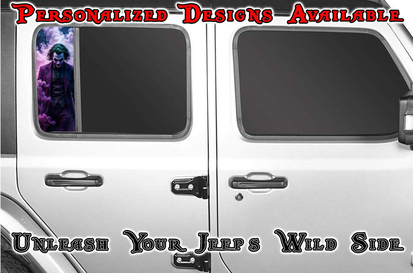 Side door window decal Purple smoke joker