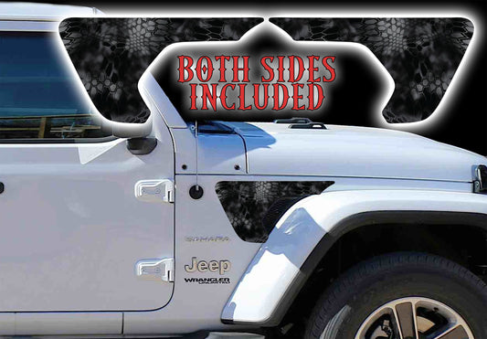 Kryptek black fender vent for the JL or JT 2018 or newer