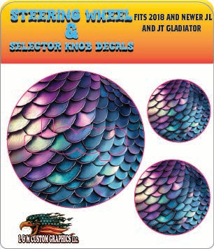Steering wheel decal Mermaid scale decals