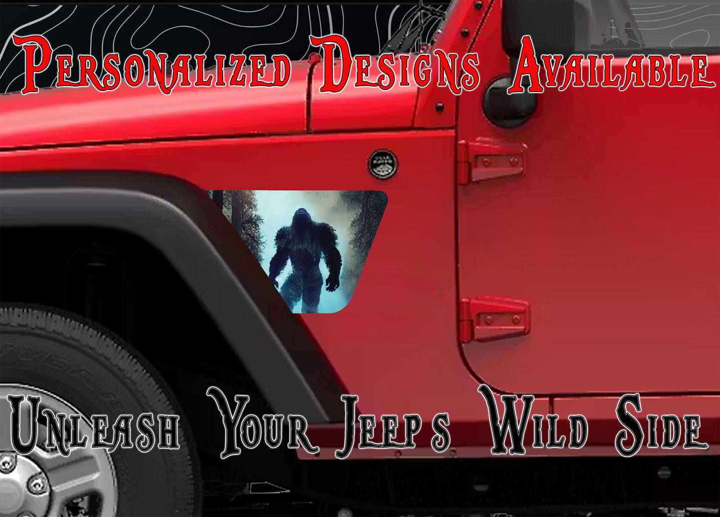 Blue mistic Bigfoot JK fender Decals fits 2007-2018