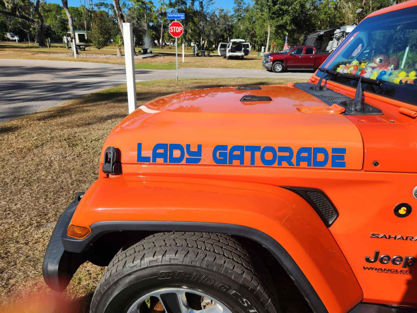 Custom printed hood name