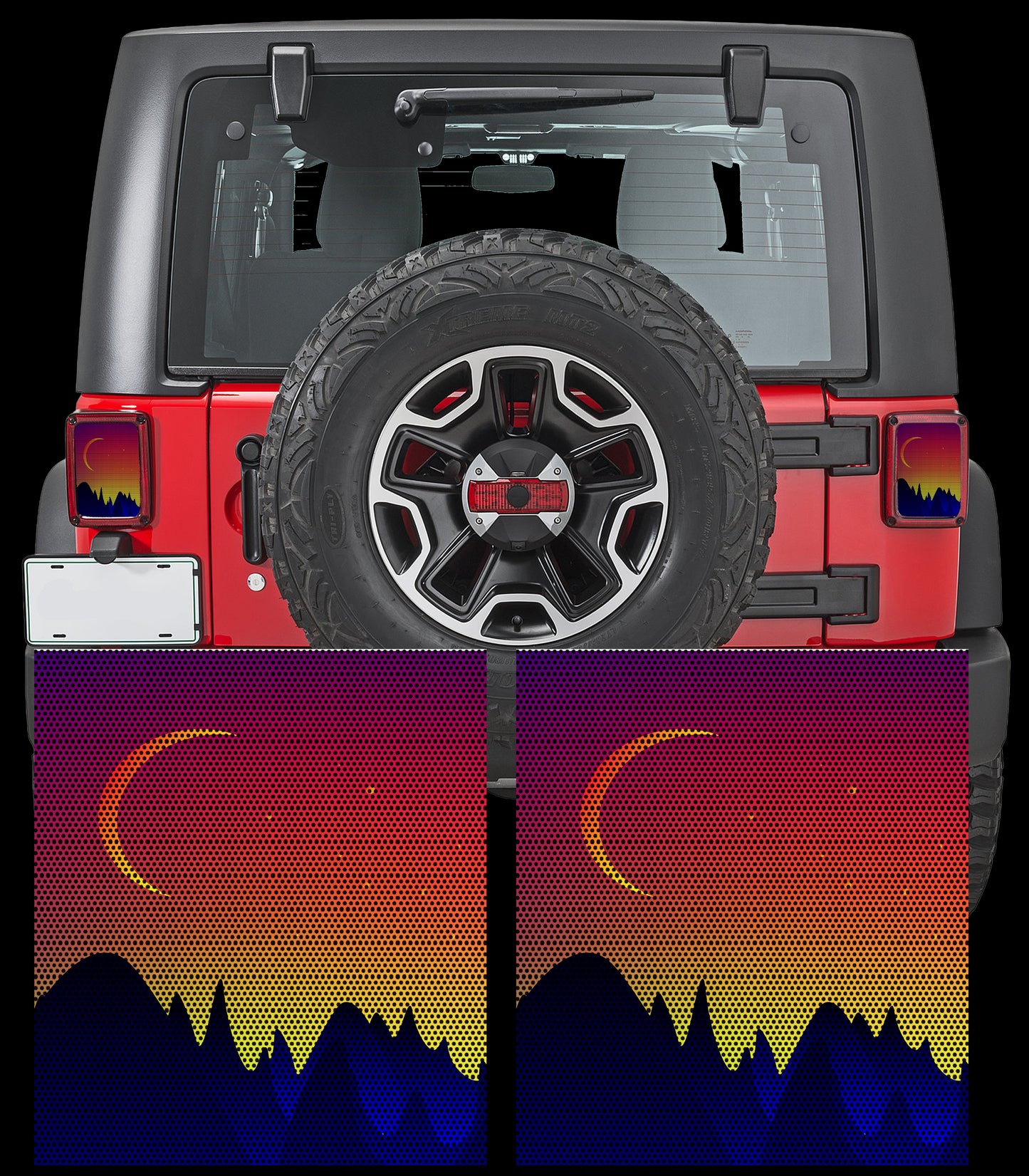 sunset mountain Taillight cover decal