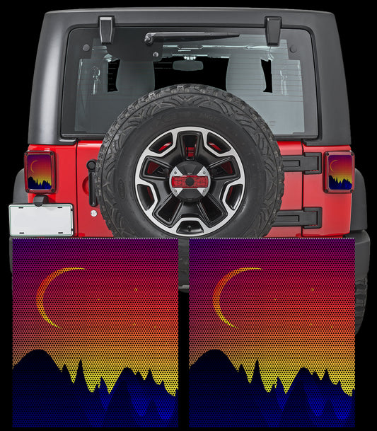 sunset mountain Taillight cover decal