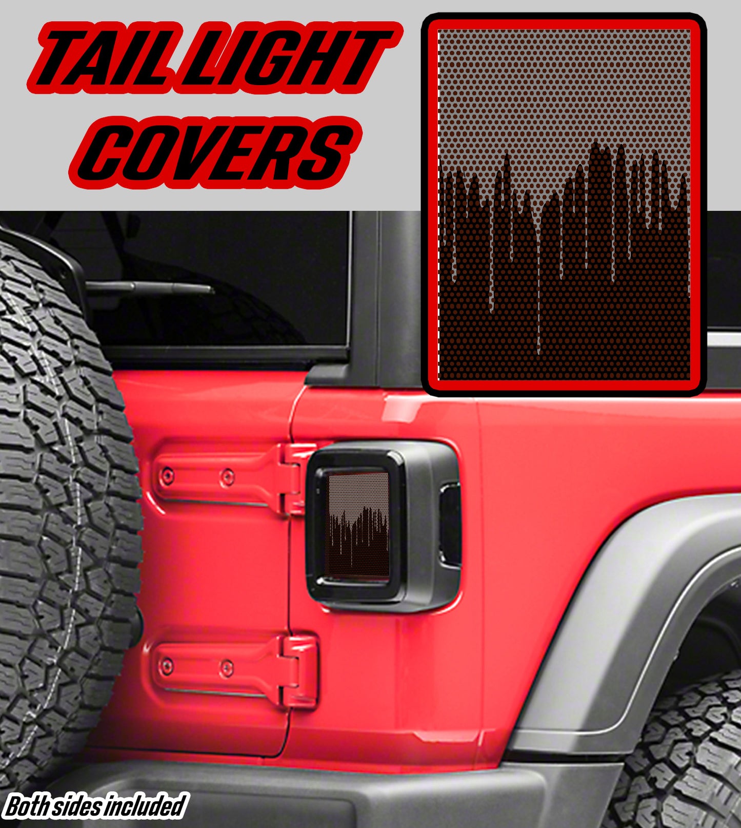Gray paint Taillight cover decal