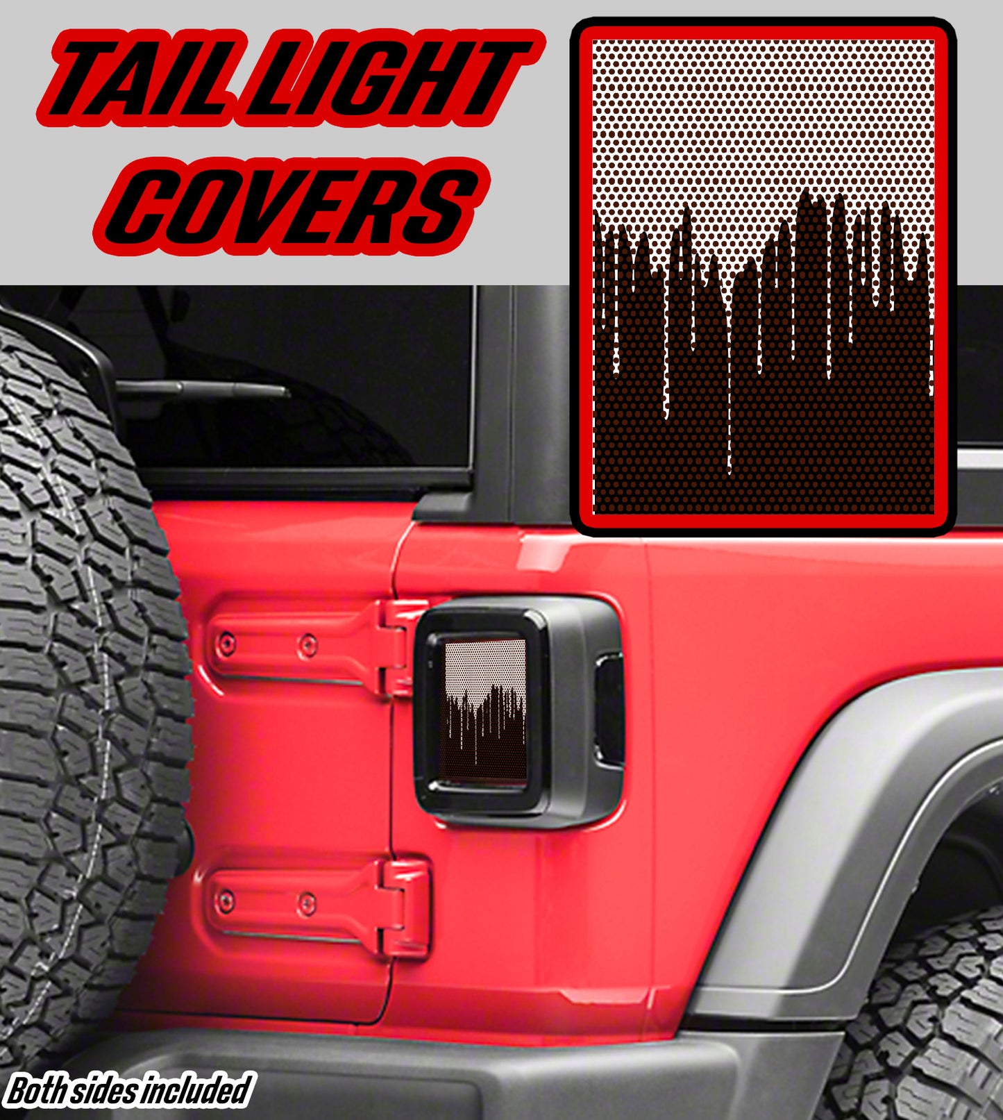 White paint Taillight cover decal