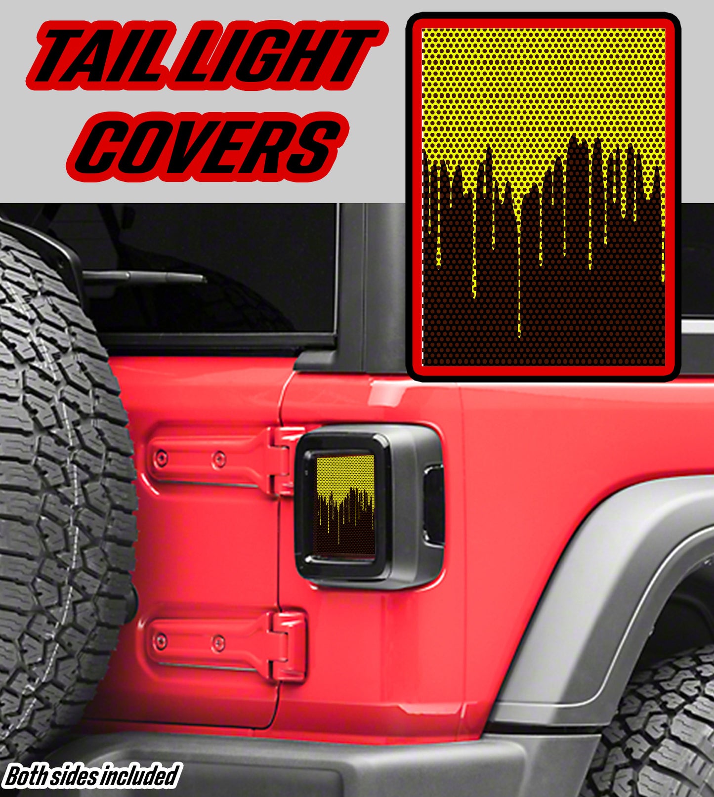 Yellow paint Taillight cover decal