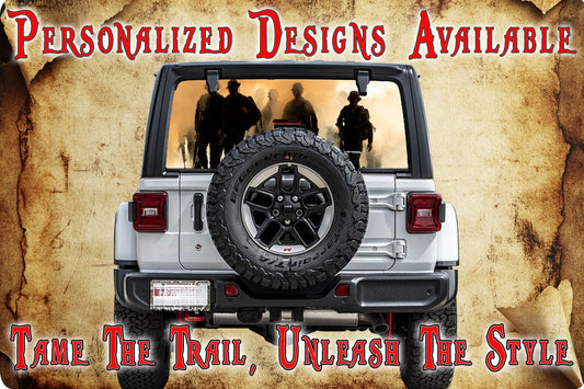 Brothers in arms Rear window see through graphic.