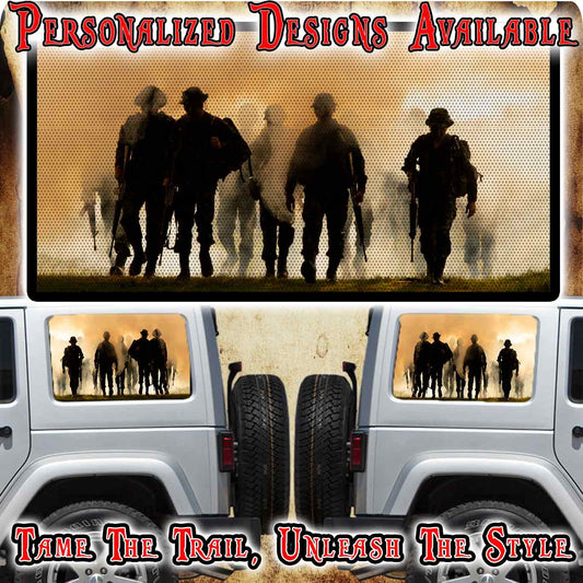 Rear quarter window see through graphic.