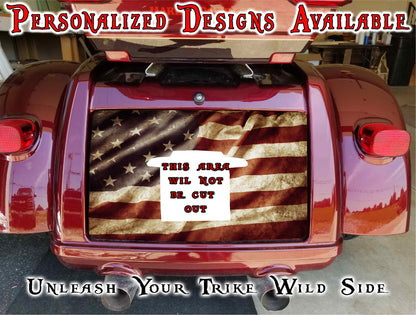 Old flag Harley Davidson Tri Glide trunk decal