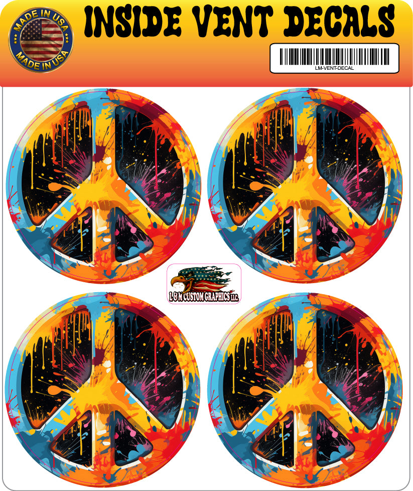Inside vent decals Peace