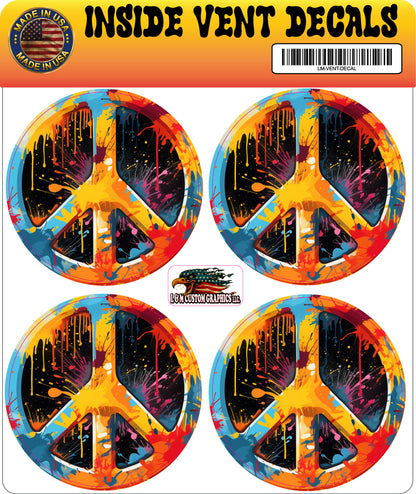 Inside vent decals Peace