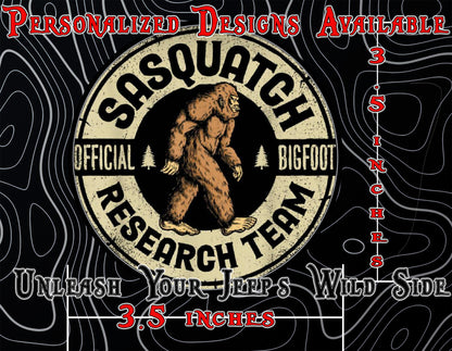 Sasquatch research team window sticker