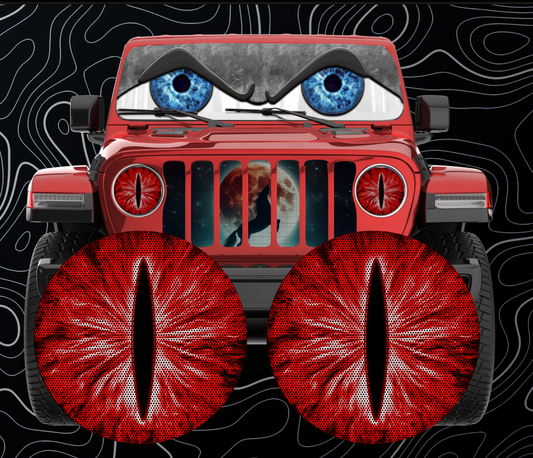 Red cat eye decal