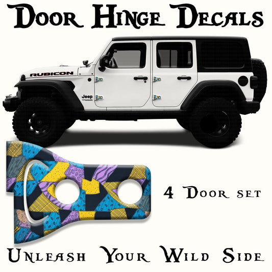 Sally dress pattern print Door hinge decals