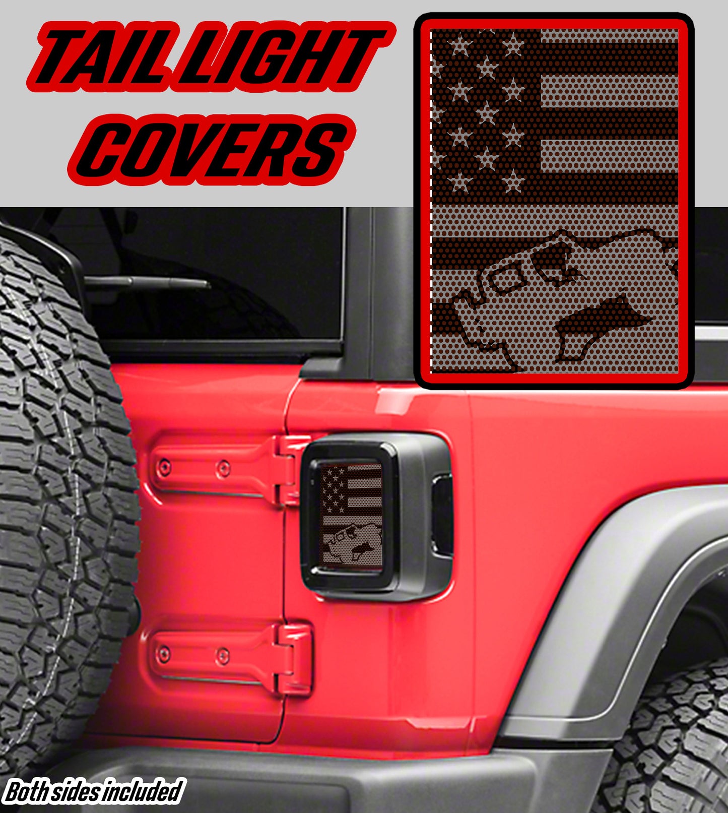 Gray Rock crawler Taillight cover decal