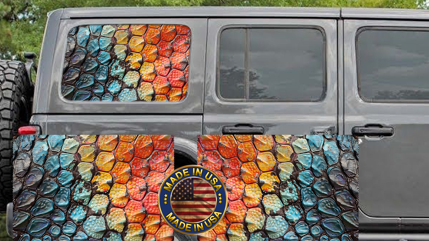 Dragon scales Rear quarter window see through graphic